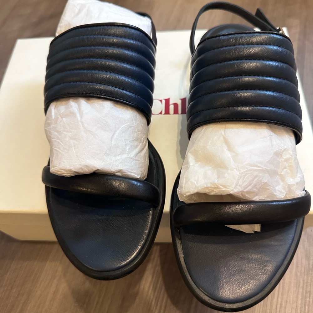 See By Chloe Navy Strap Sandals